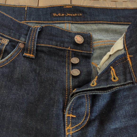 Men’s Nudie Jeans Grim Tim Dry Navy - Picture 5 of 12